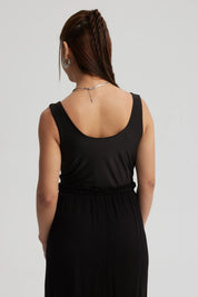 Polera Mujer Drapeada Noche Negro