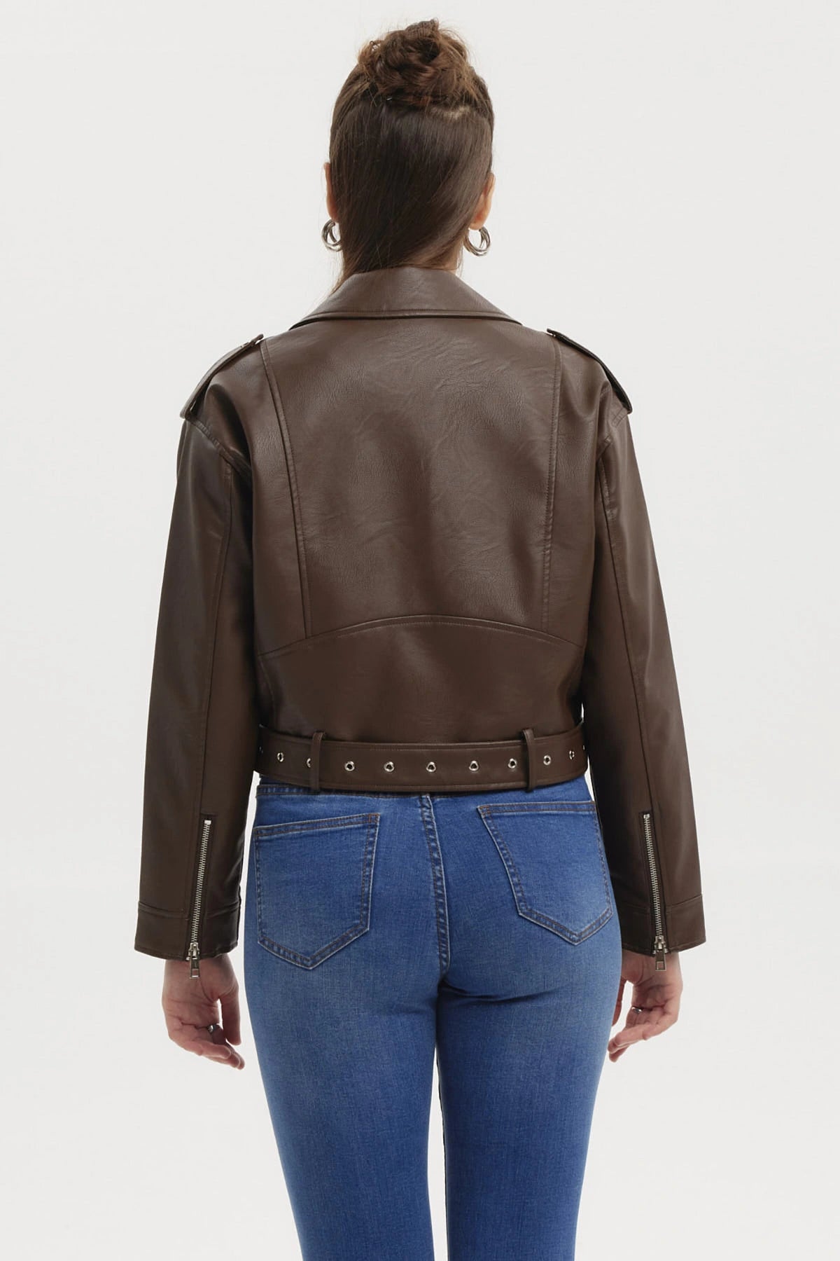 Chaqueta Mujer Biker Camel Oscuro