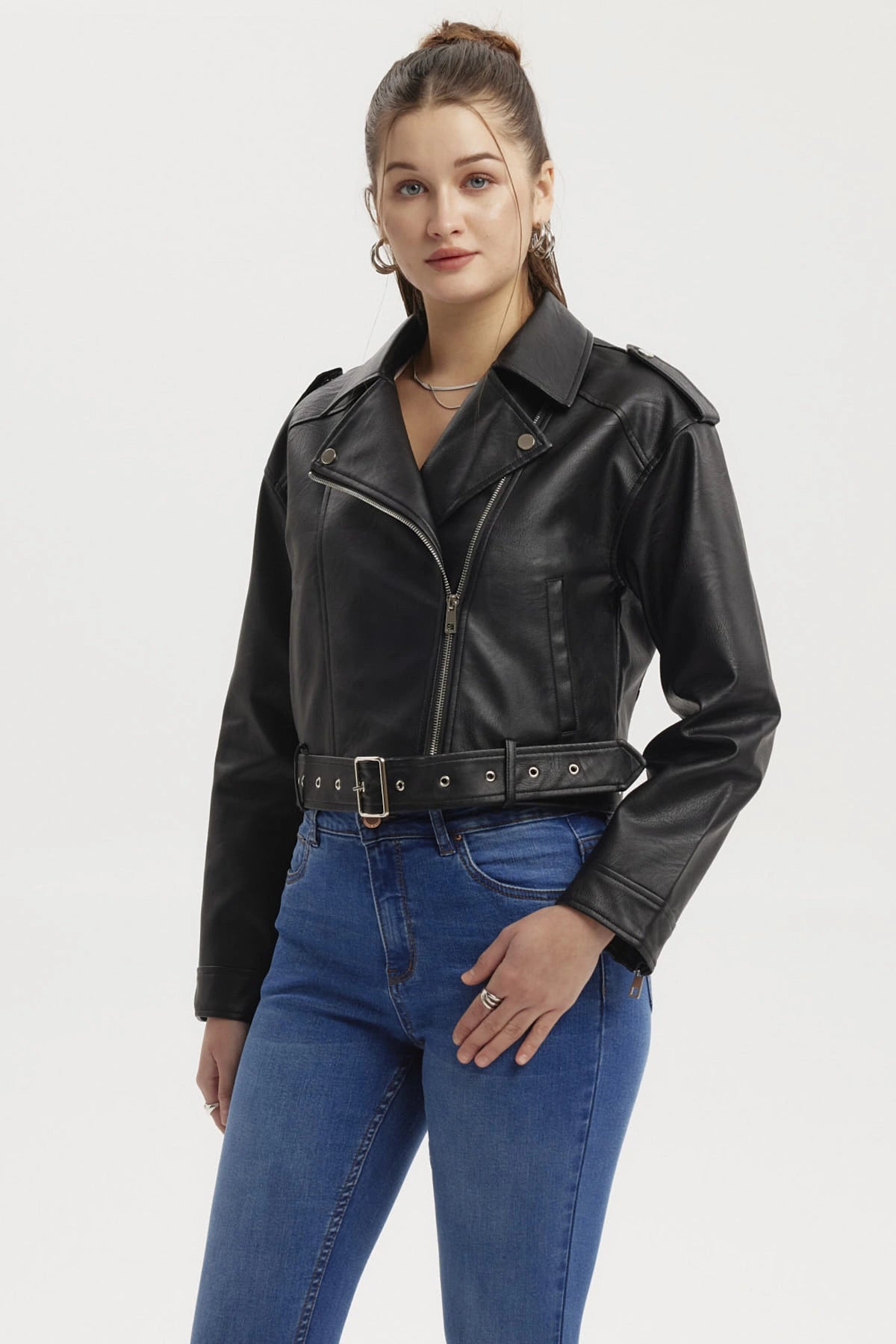Chaqueta Mujer Biker Negro