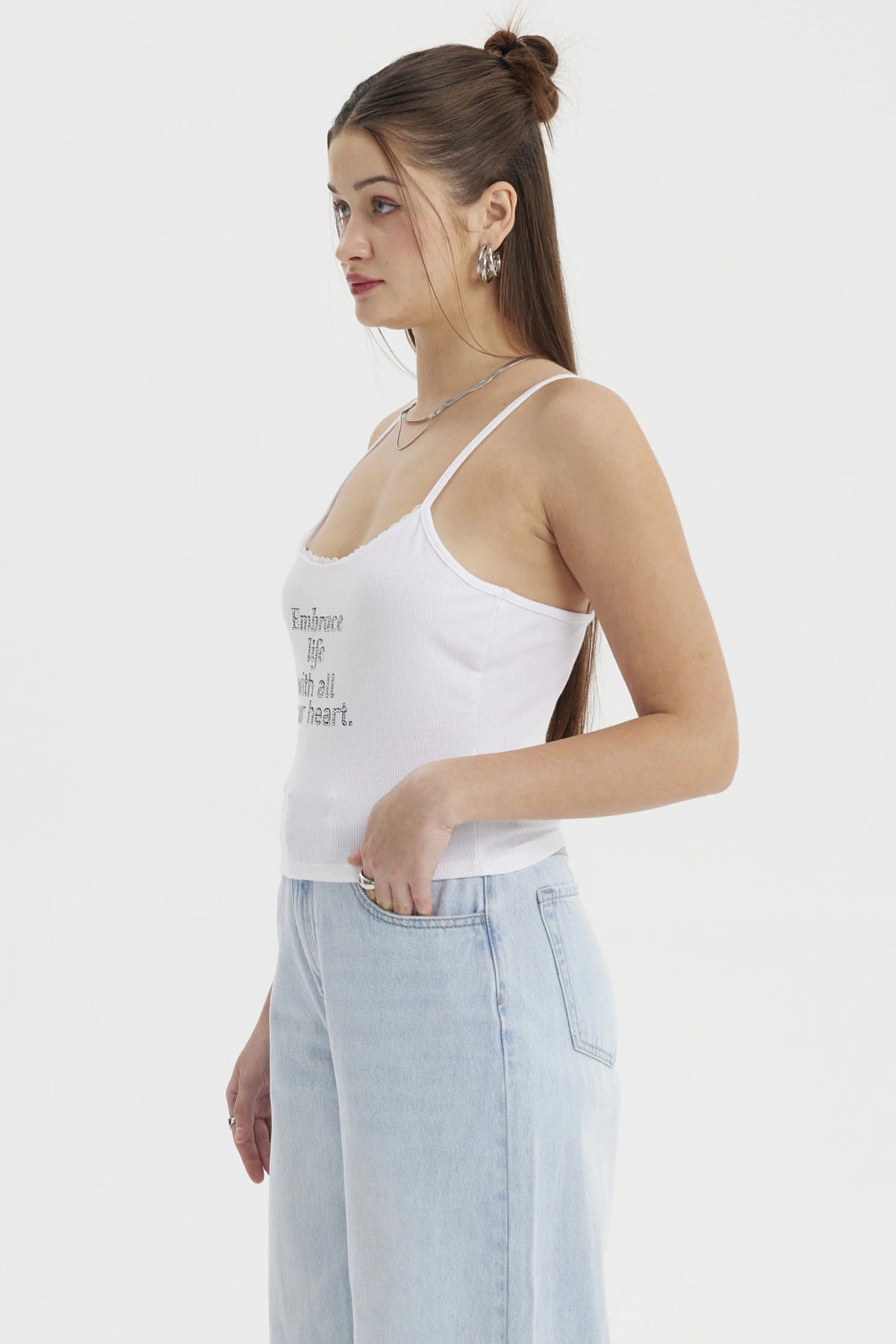 Peto Mujer Pabilo Aplicación  Blanco