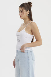 Peto Mujer Pabilo Aplicación  Blanco