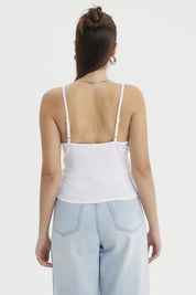 Peto Mujer Pabilo Aplicación  Blanco