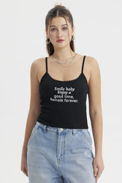 Peto Mujer Pabilo Aplicación  Negro