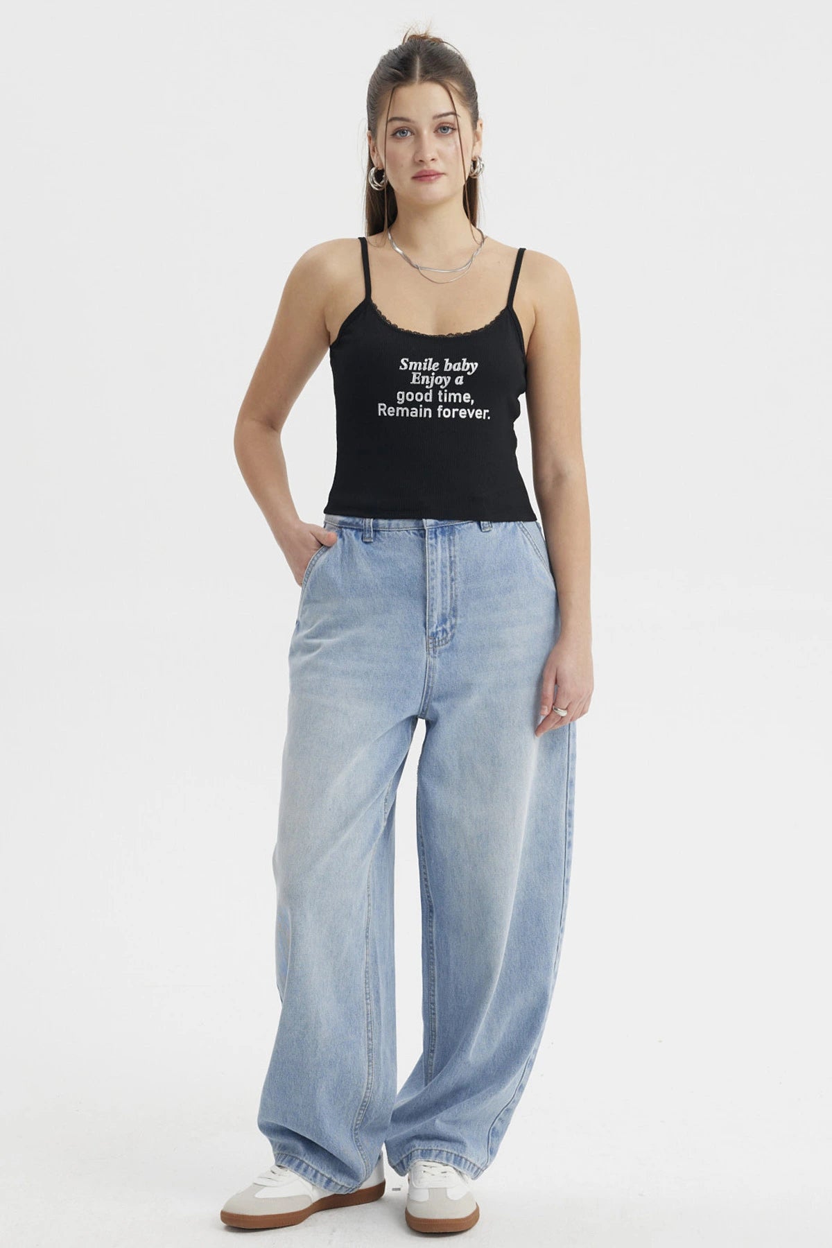 Peto Mujer Pabilo Aplicación  Negro