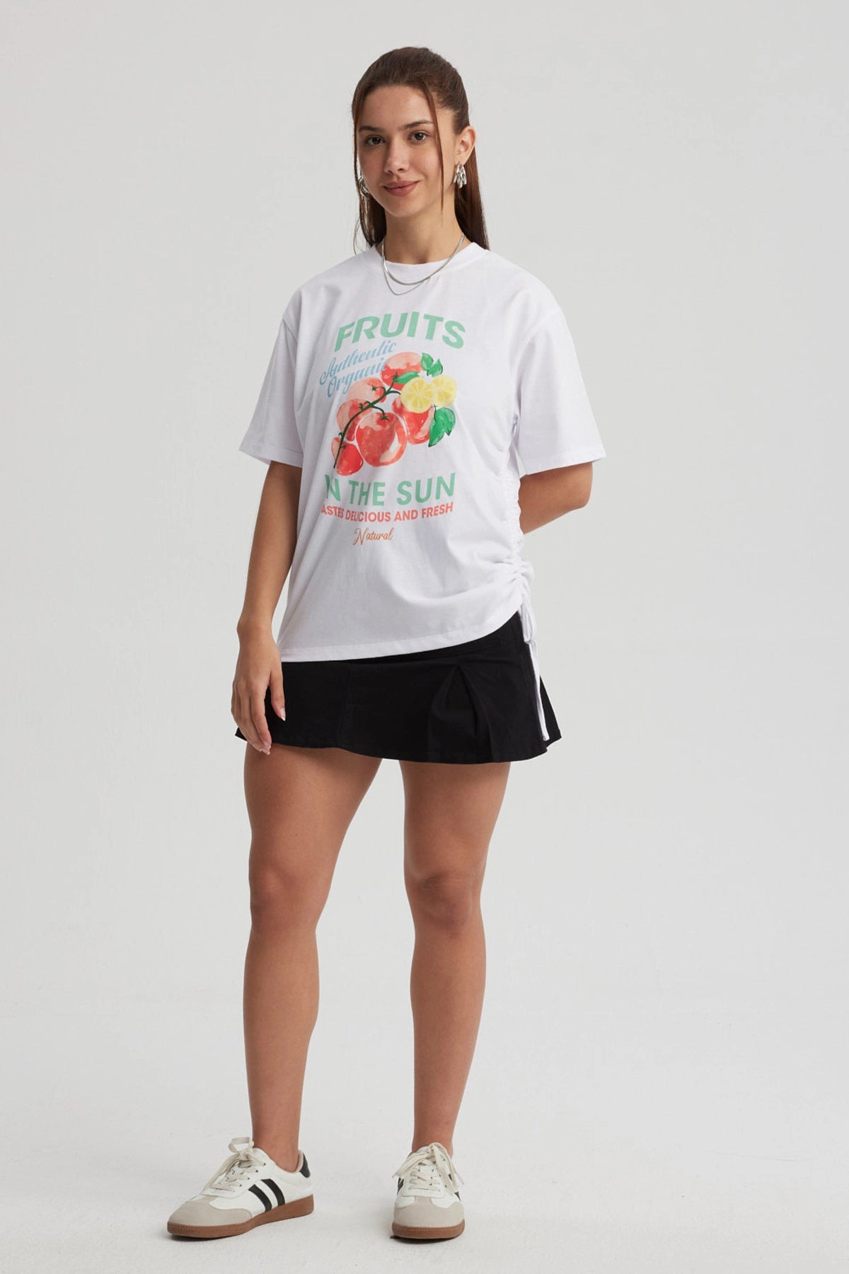 Polera Mujer Oversize Recogido Blanco