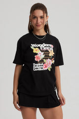 Polera Mujer Oversize Recogido Negro
