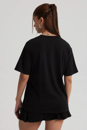 Polera Mujer Oversize Recogido Negro