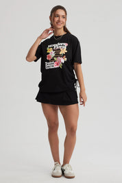 Polera Mujer Oversize Recogido Negro