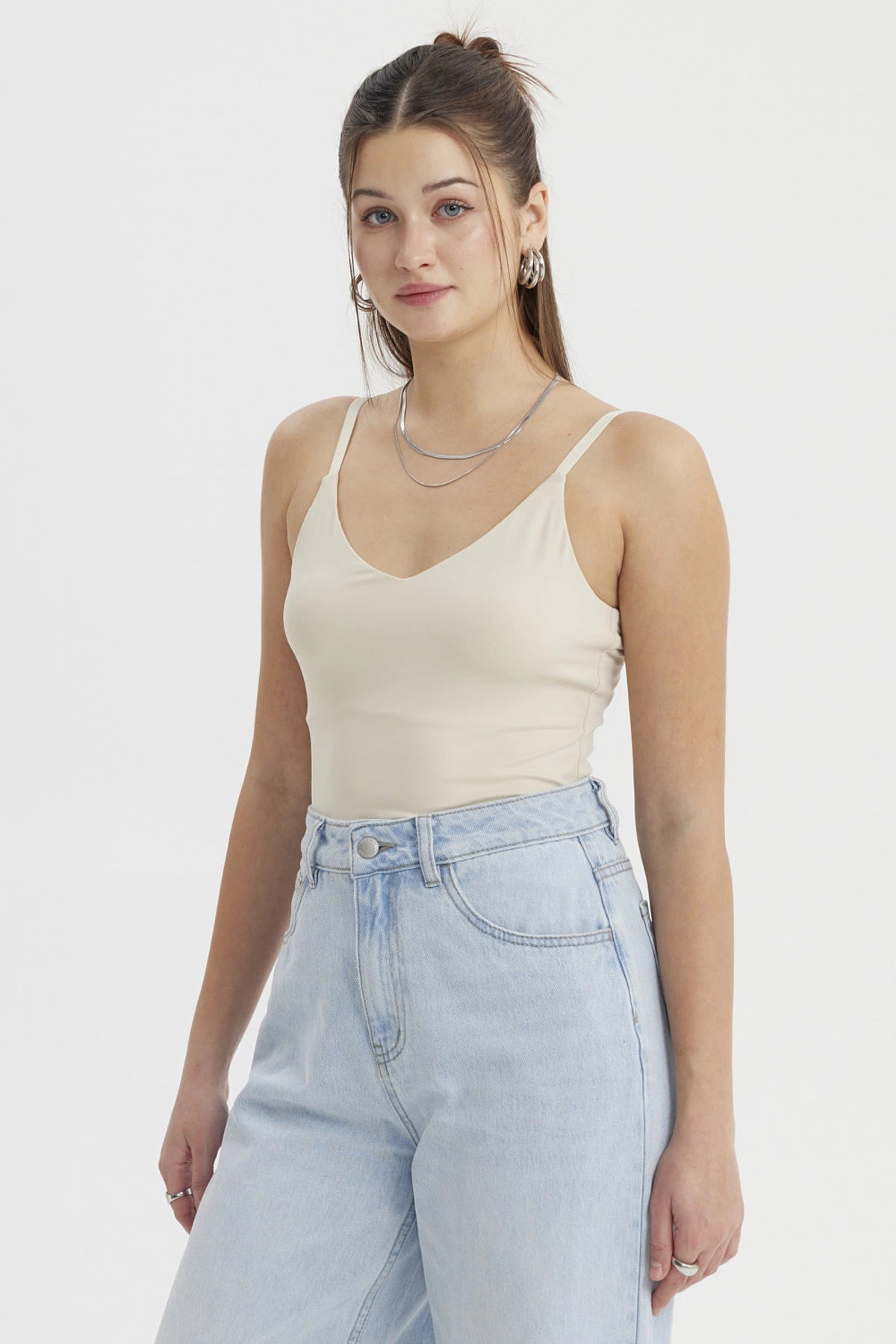 Polera Mujer Body Pabilo Beige Claro