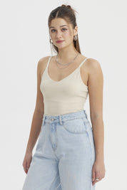 Polera Mujer Body Pabilo Beige Claro