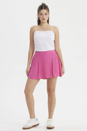 Falda Mujer Tablas Rosado