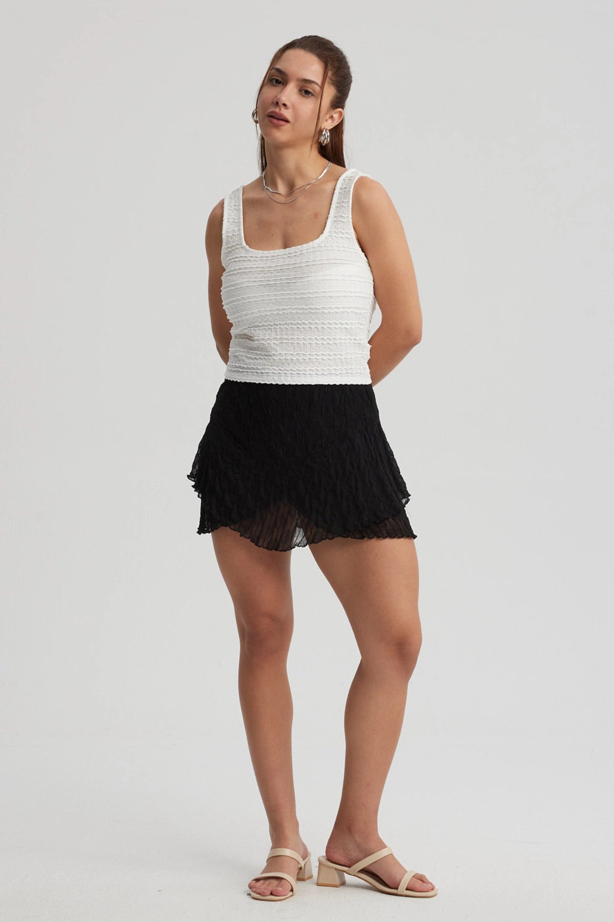 Polera Mujer Escote Cuadrado Blanco