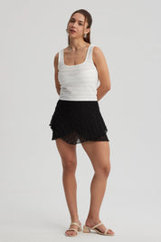 Polera Mujer Escote Cuadrado Blanco