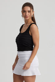 Polera Mujer Escote Cuadrado Negro