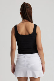 Polera Mujer Escote Cuadrado Negro