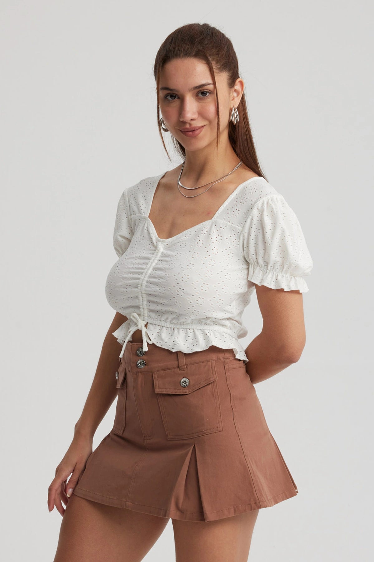 Polera Mujer Englobada Basta Blanco