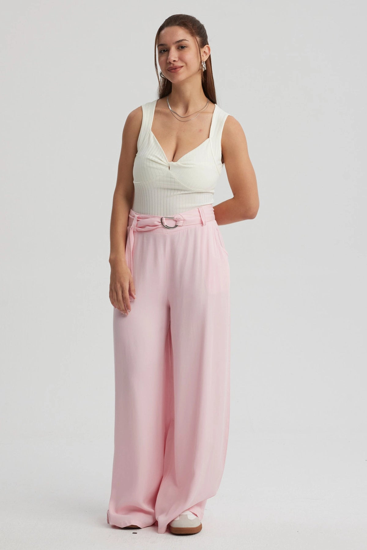 Polera Mujer Escote Corazón Beige