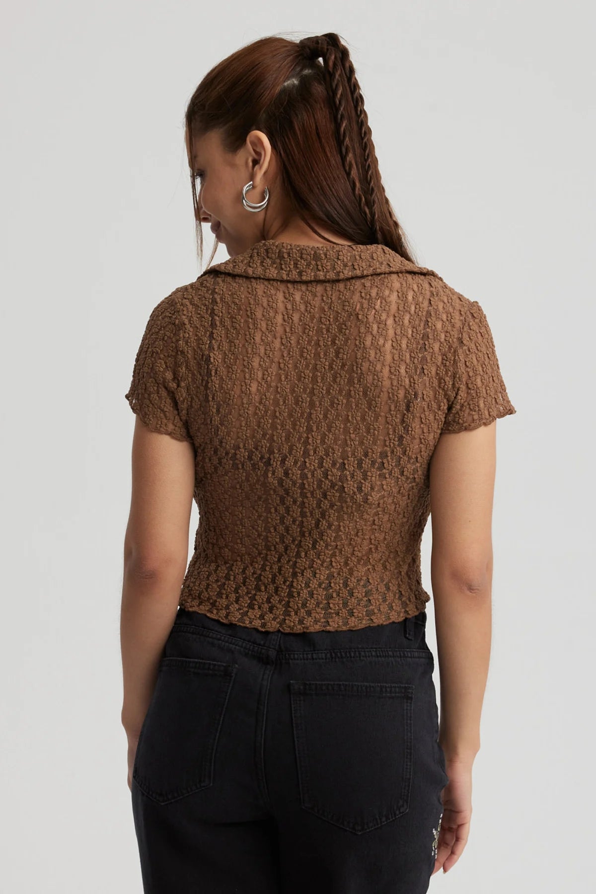 Polera Mujer Cierre Delantero Chocolate