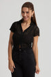 Polera Mujer Cierre Delantero Negro