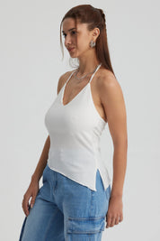 Peto Mujer Basta Asimétrica Blanco