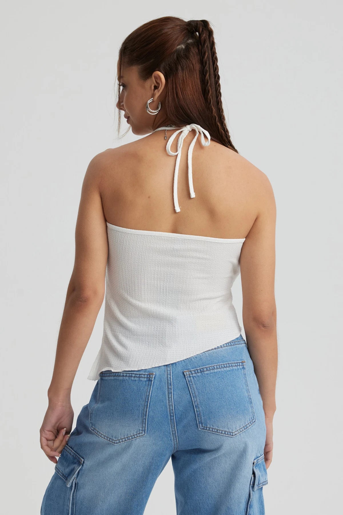 Peto Mujer Basta Asimétrica Blanco