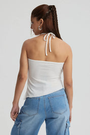 Peto Mujer Basta Asimétrica Blanco