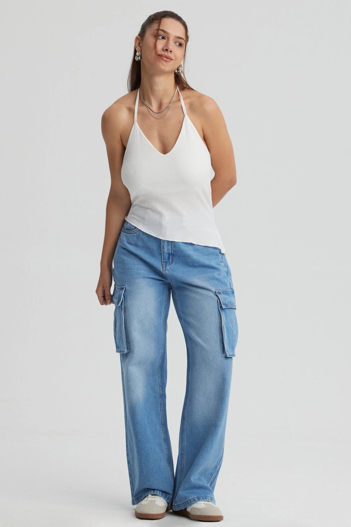 Peto Mujer Basta Asimétrica Blanco