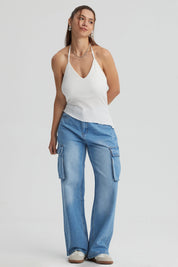 Peto Mujer Basta Asimétrica Blanco