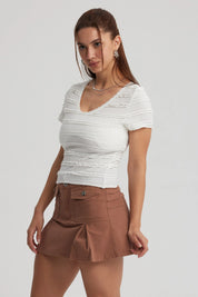 Polera Mujer Texturas Blanco