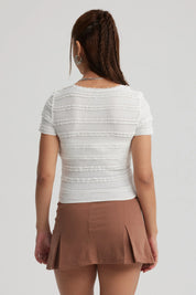 Polera Mujer Texturas Blanco