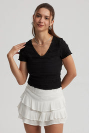 Polera Mujer Texturas Negro