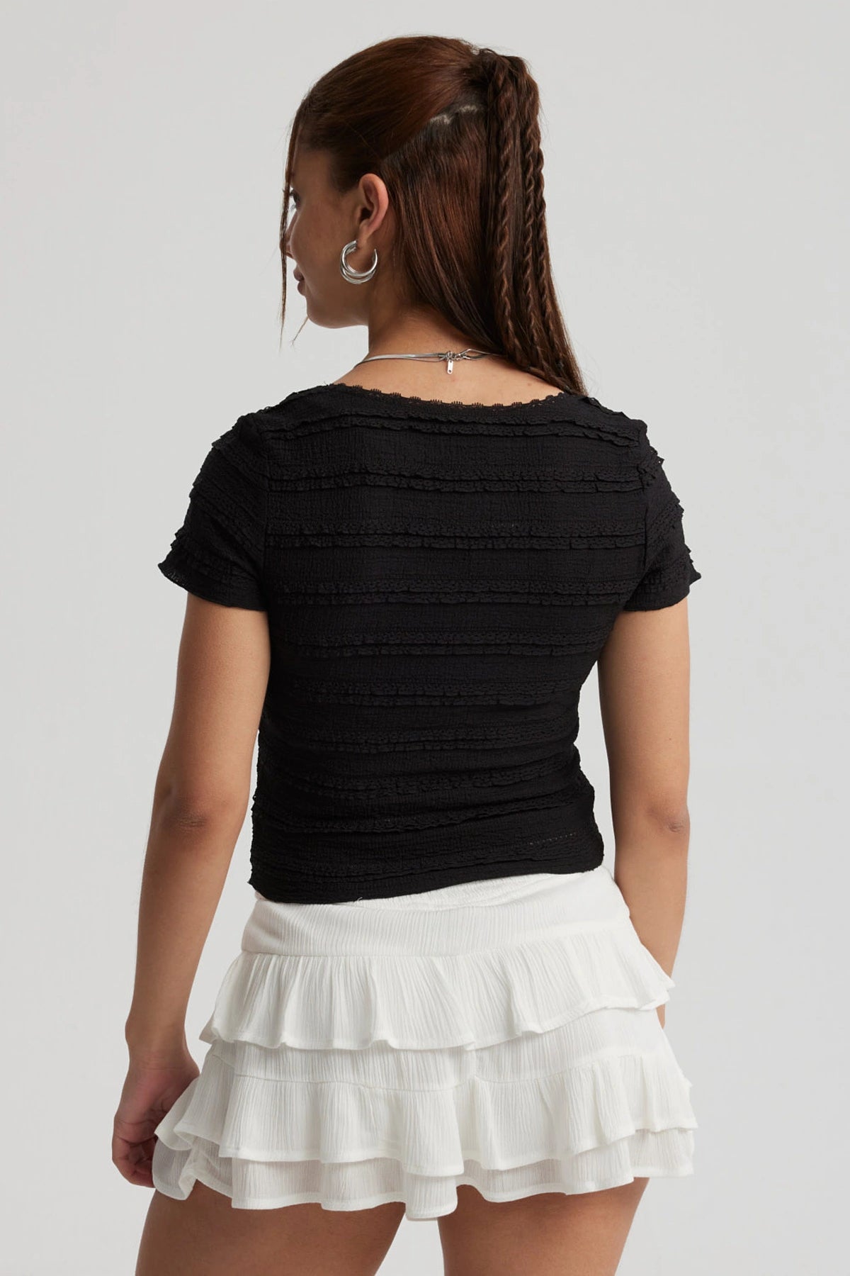 Polera Mujer Texturas Negro