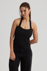Polera Mujer Pliegues Negro