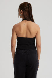 Polera Mujer Pliegues Negro