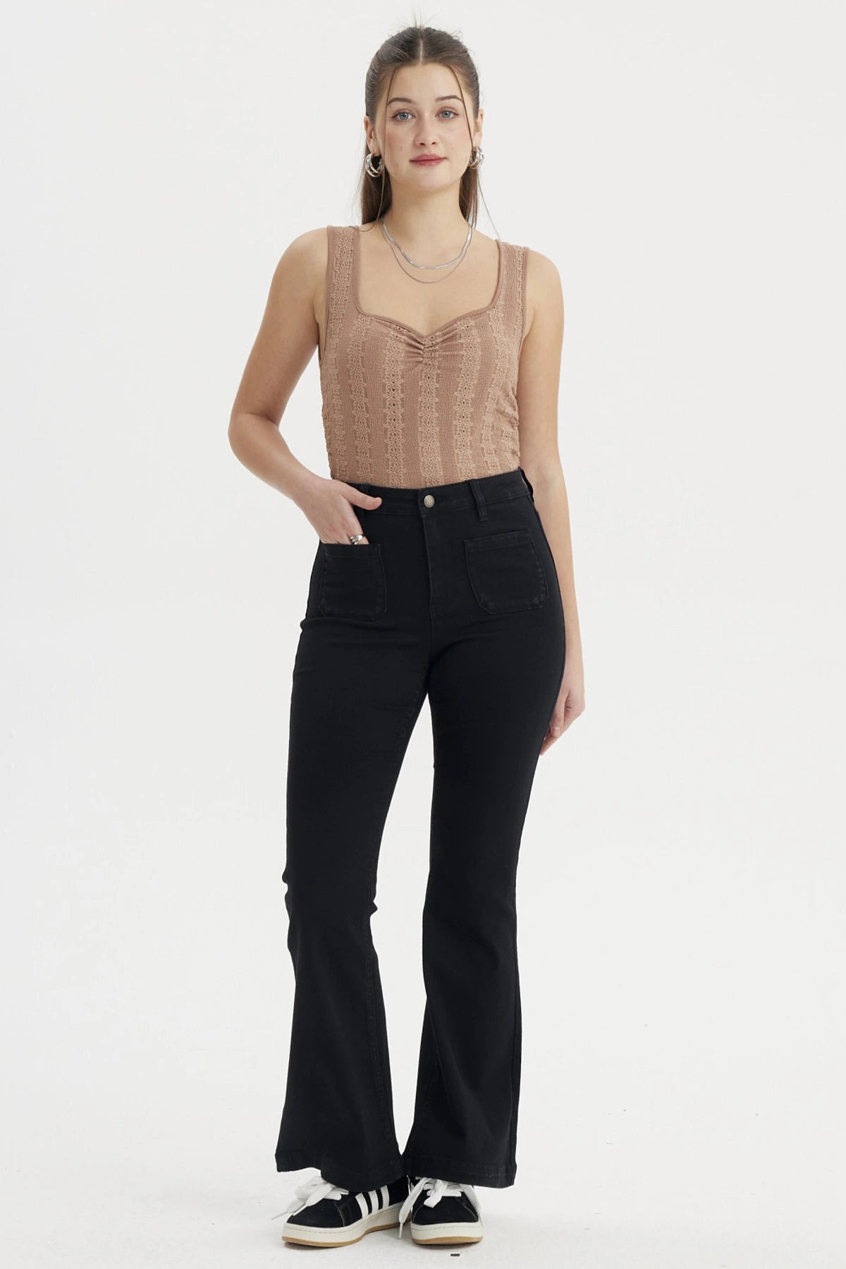 Polera Mujer Textura Café