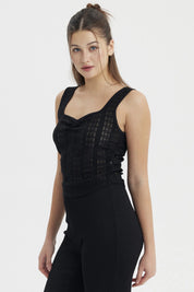 Polera Mujer Textura Negro