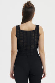 Polera Mujer Textura Negro