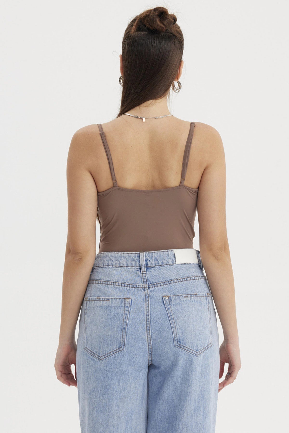 Peto Mujer Drapeado Ajustable Cafe