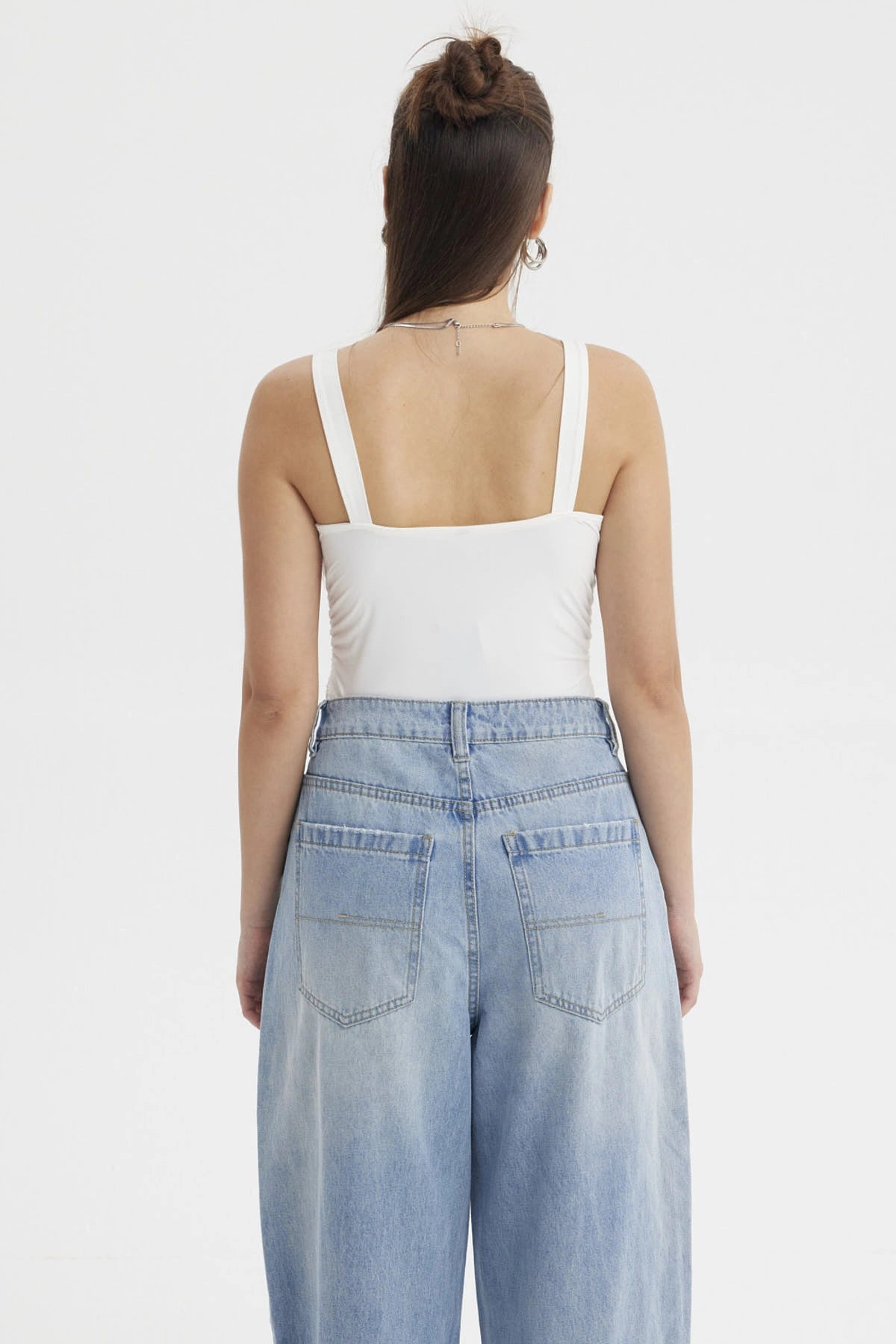 Polera Mujer Escote Cuadrado Blanco