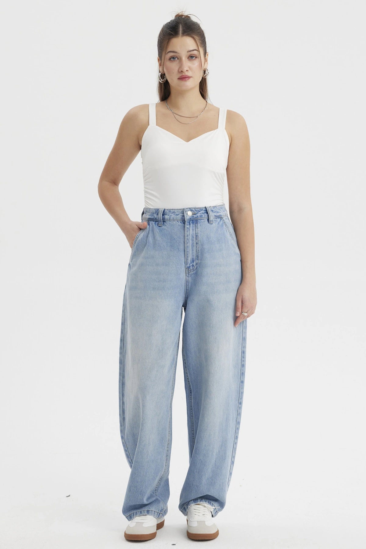 Polera Mujer Escote Cuadrado Blanco