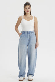 Polera Mujer Escote Cuadrado Blanco