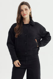 Chaqueta Mujer Estilo Polar Negro