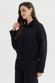Chaqueta Mujer Estilo Polar Negro