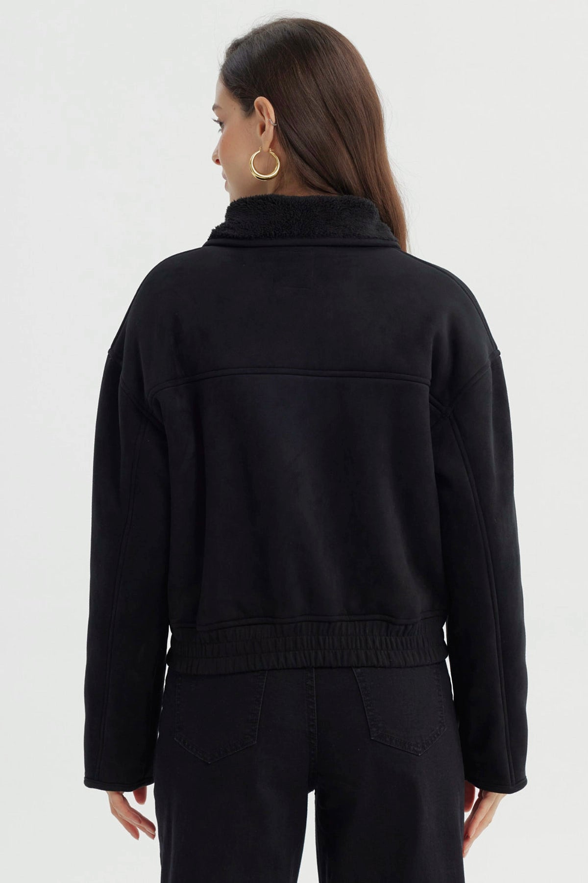 Chaqueta Mujer Estilo Polar Negro