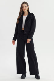 Chaqueta Mujer Estilo Polar Negro