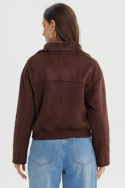 Chaqueta Mujer Estilo Polar Chocolate
