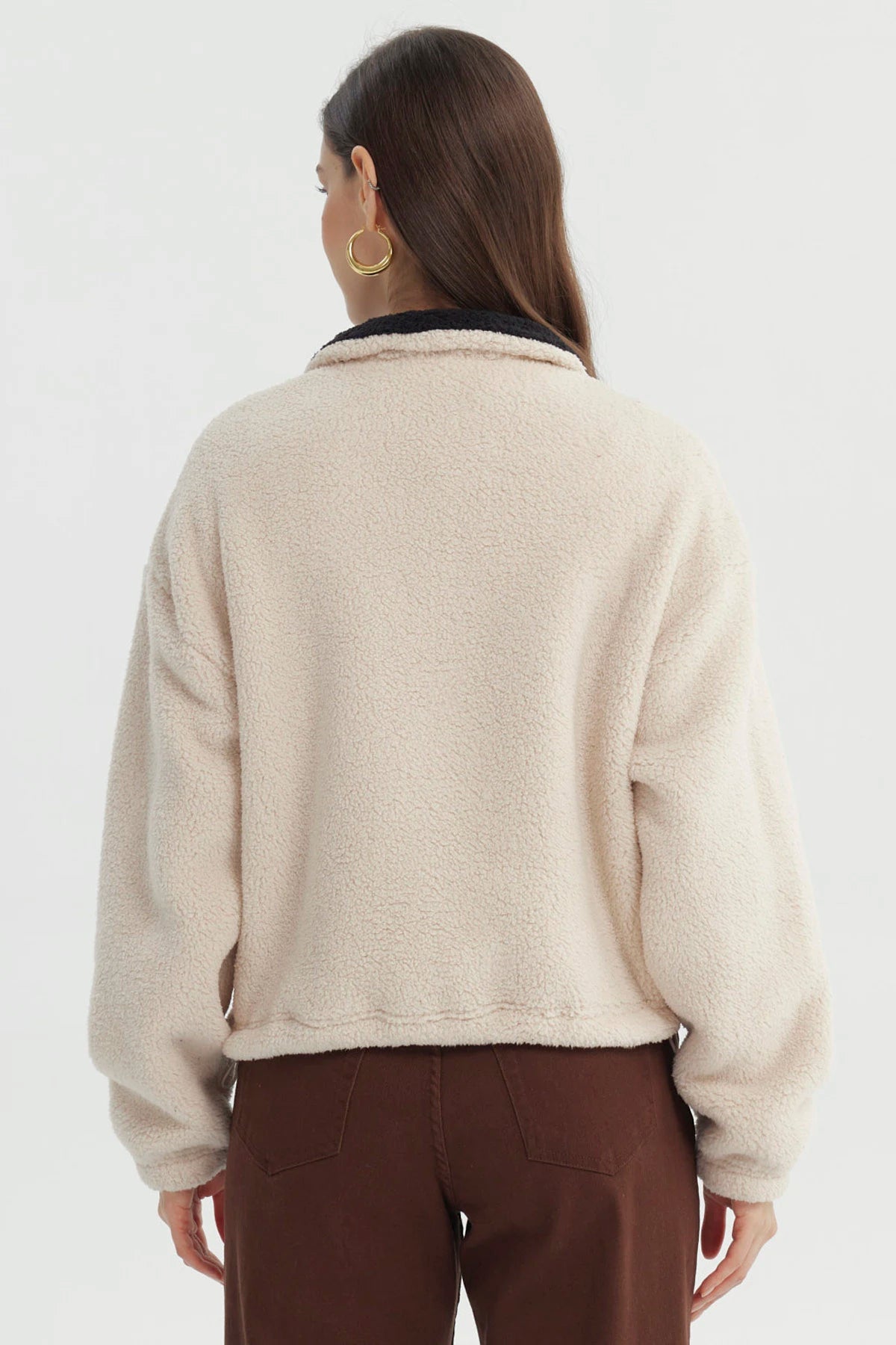Polar Mujer Hoodie Beige Claro