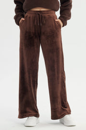 Pantalón Buzo Mujer Wide Leg Chocolate
