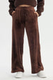 Pantalón Buzo Mujer Wide Leg Chocolate