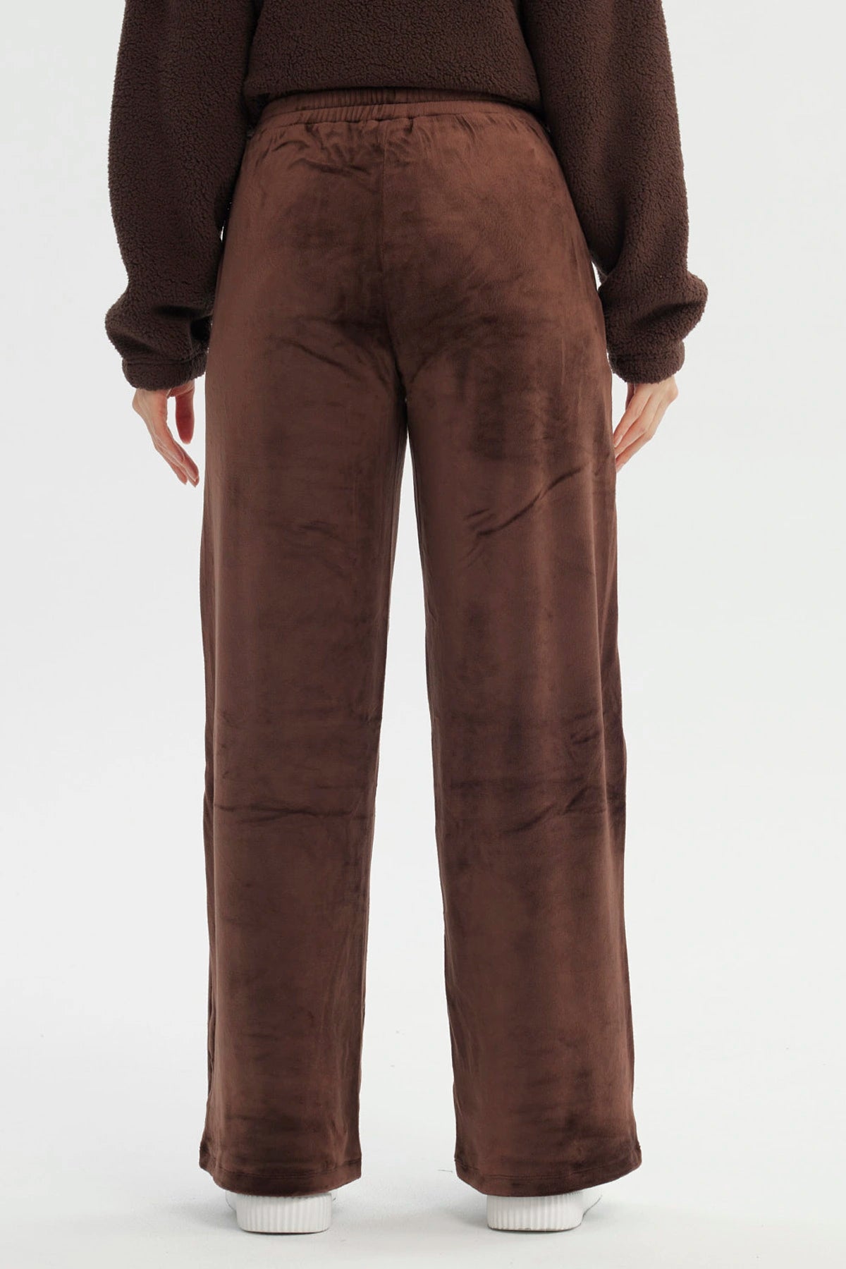 Pantalón Buzo Mujer Wide Leg Chocolate